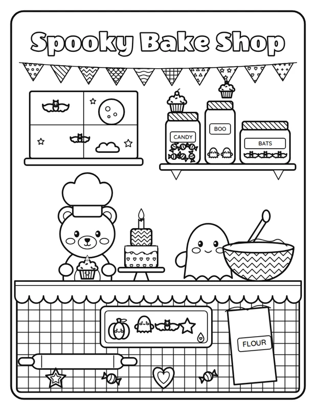 Level 3 page: a detailed spooky bake shop
